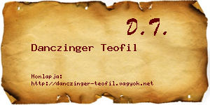 Danczinger Teofil névjegykártya